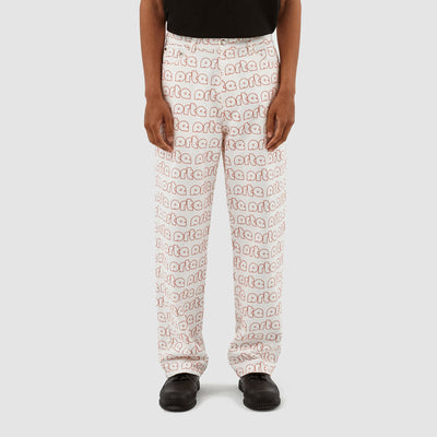 Paul Allover Logo Pants - Red/White