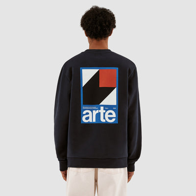 Conrad Back Print Crewneck - Navy