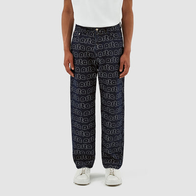 Paul Allover Logo Pants - Blue/White