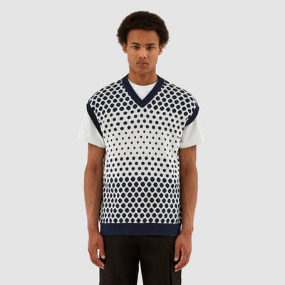 Tricot à pois Karl - Marine/Crème