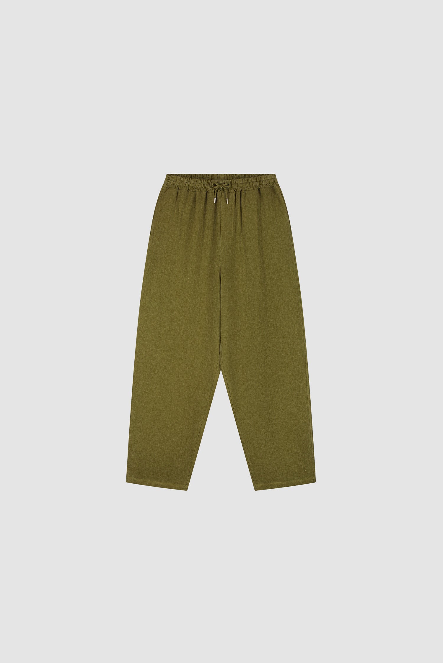 Linen Pants in Green, Front view