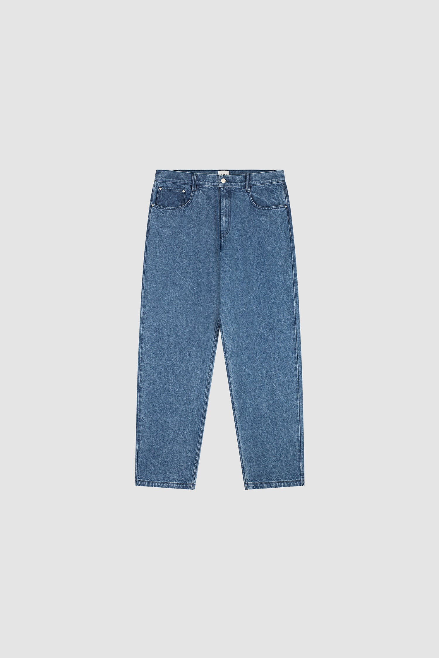 Baggy Pants in Raw Denim, front view
