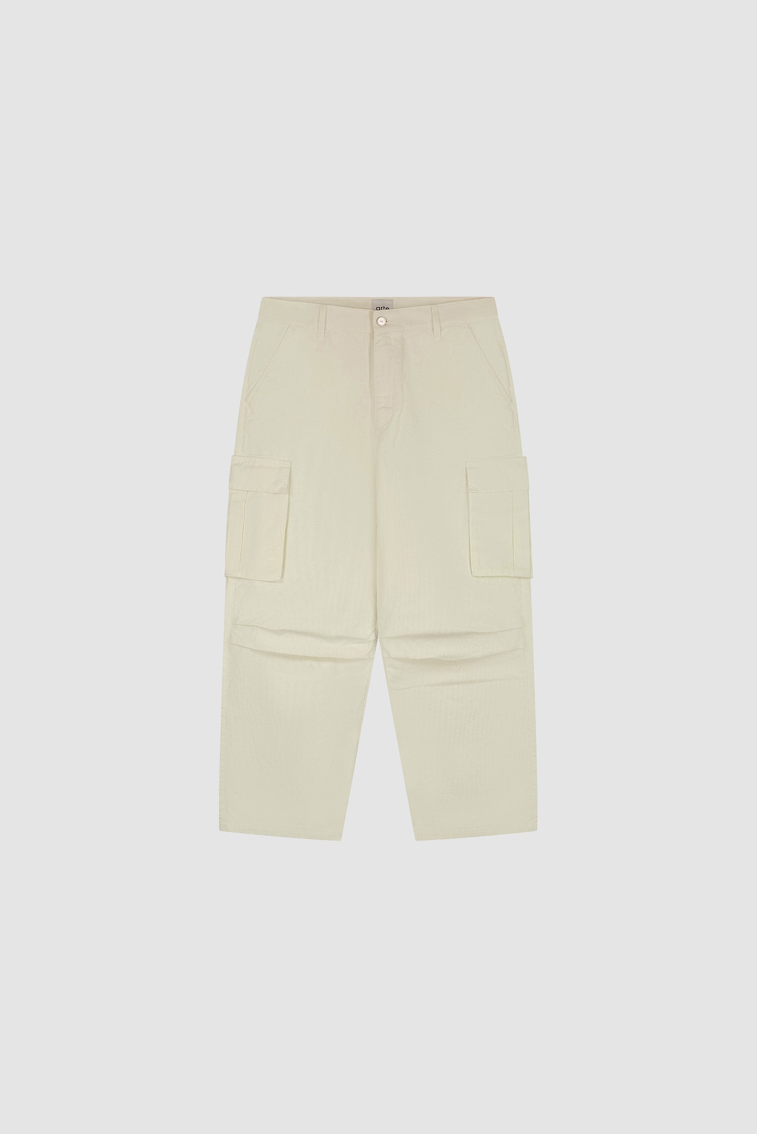 Pantalon cargo en ribstop couleur crème