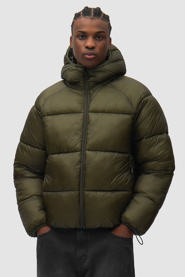 Ripstop Hooded Puffer - Green