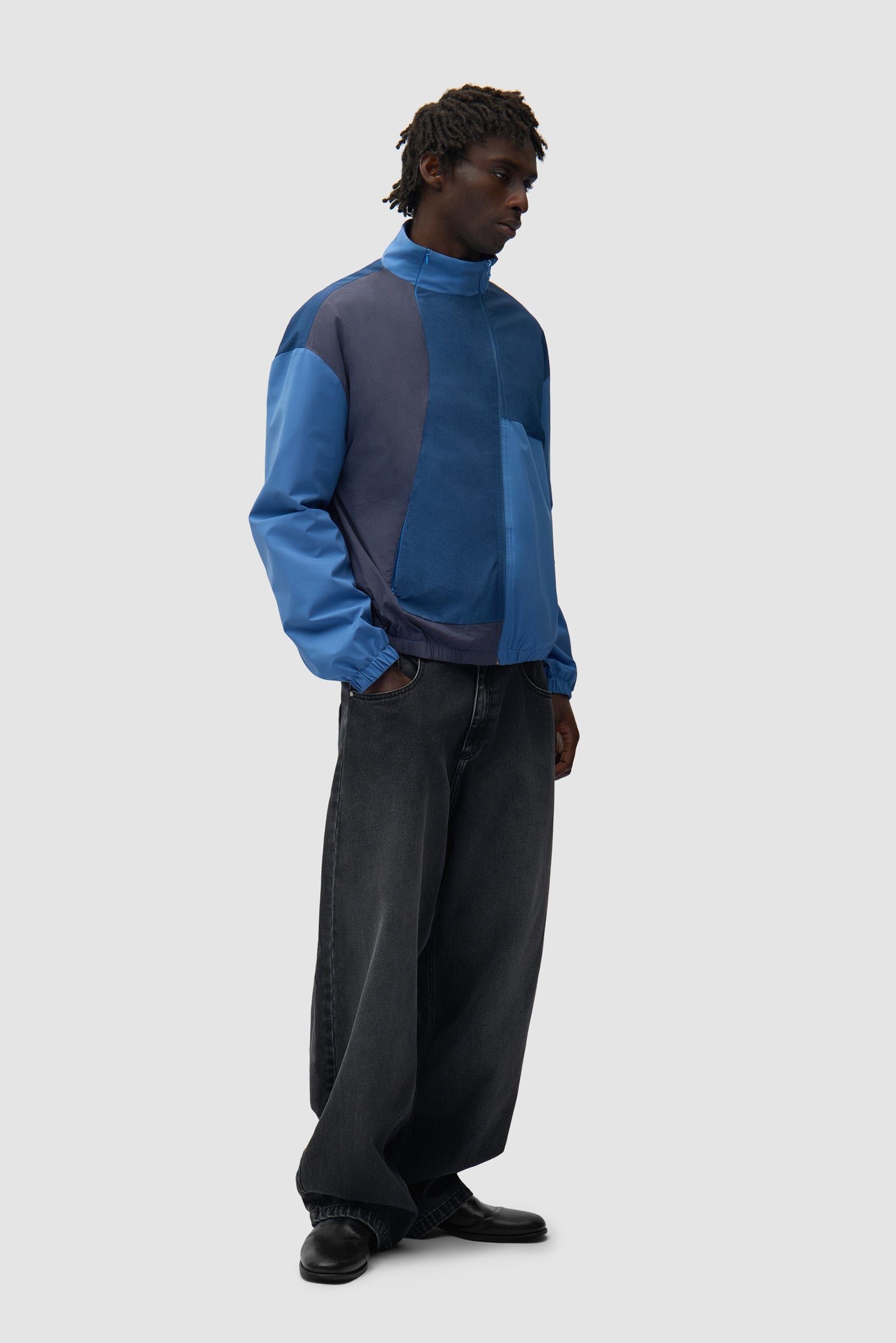 Curve Zipper Jacket - Blue