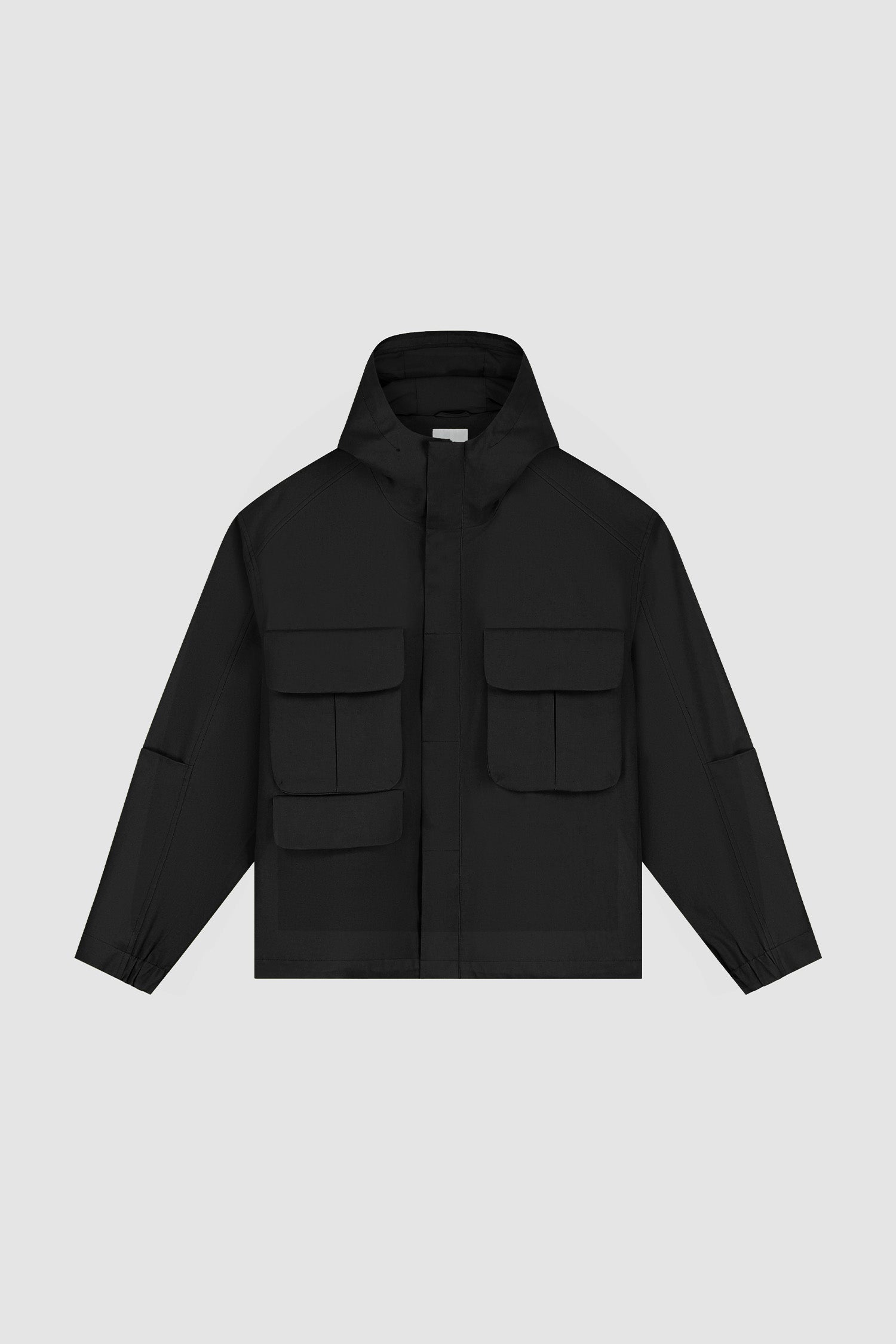 Veste technique en lin noir, vue de face