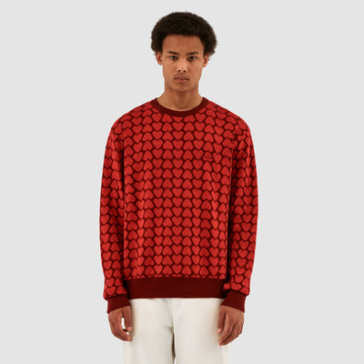 Kobe Heart Sweater - Red/Bordeaux