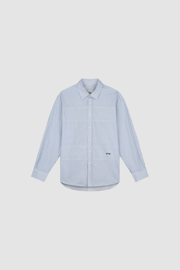 Striped Gallery Shirt in Blue, Front view