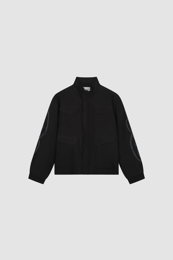 Swirl Utility Jacket - Black, Front View