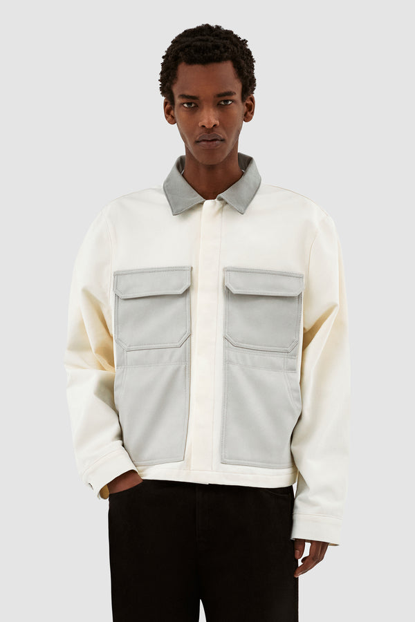 John Contrast Jacket - Cream/Grey