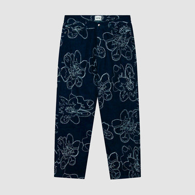Flower Stitch Pants - Navy