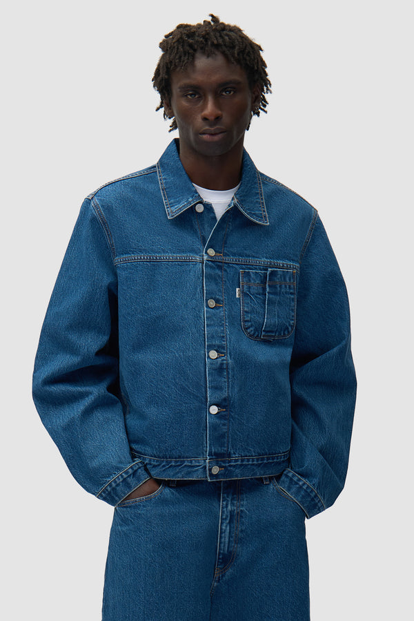 Fold Pocket Denim Jacket - Raw Denim