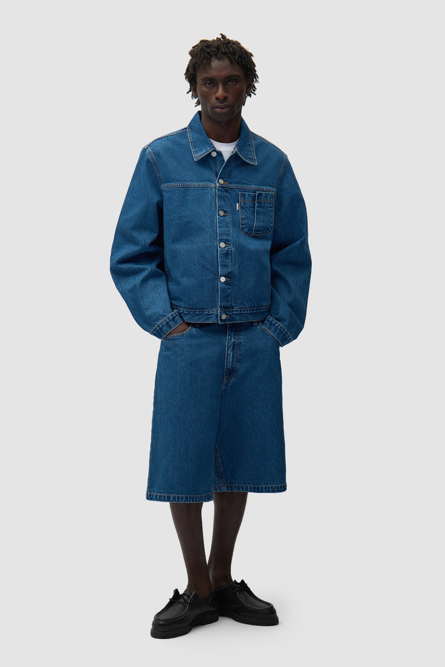 Fold Pocket Denim Jacket - Raw Denim