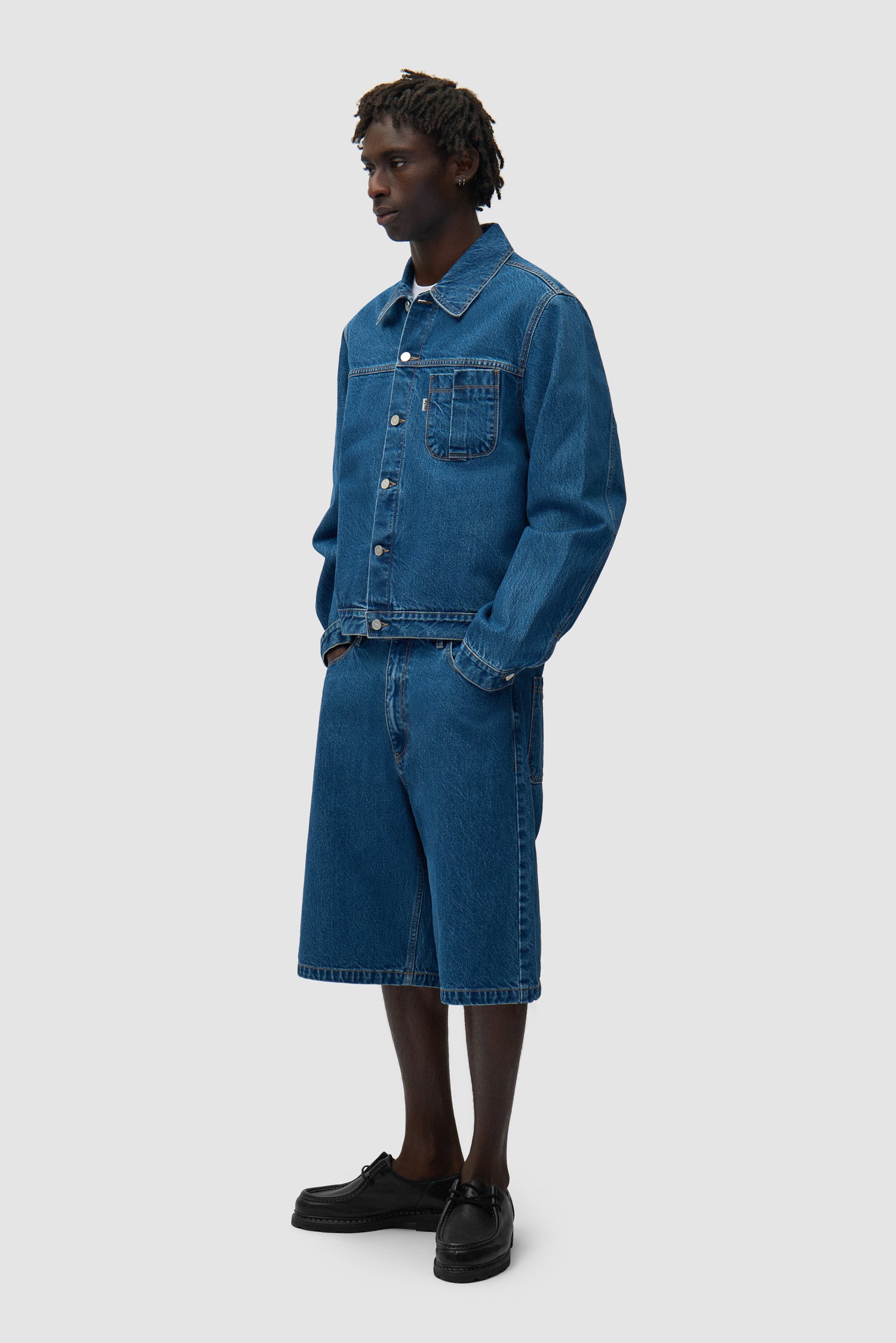 Veste en denim à poche pliée - Denim brut