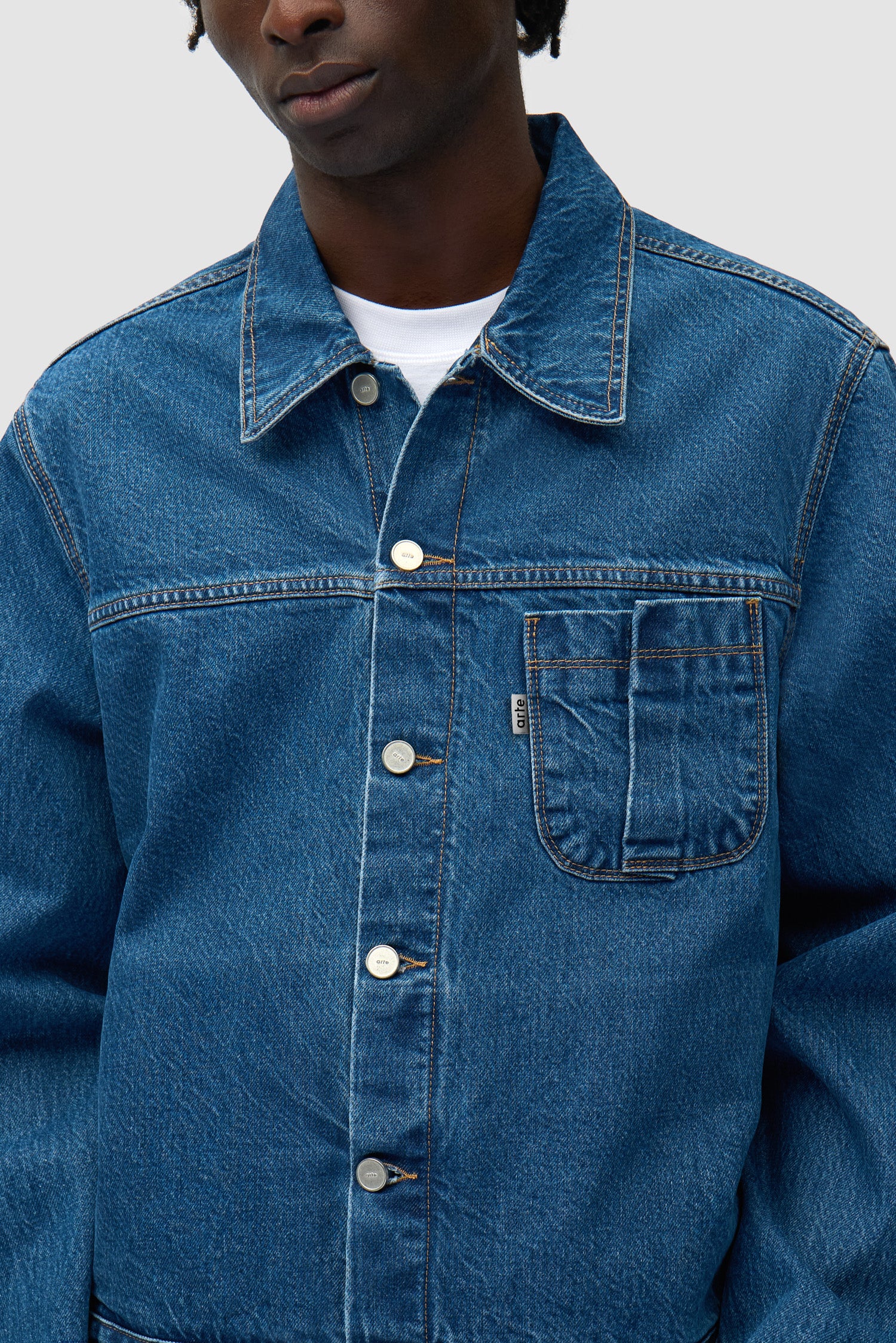 Veste en denim à poche pliée - Denim brut