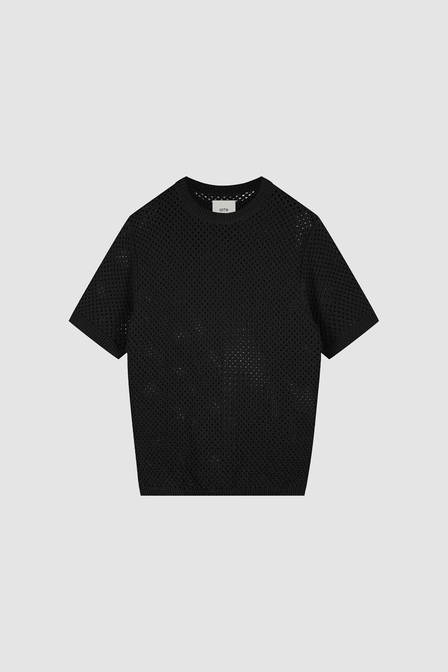 T-shirt au crochet noir, vue de face