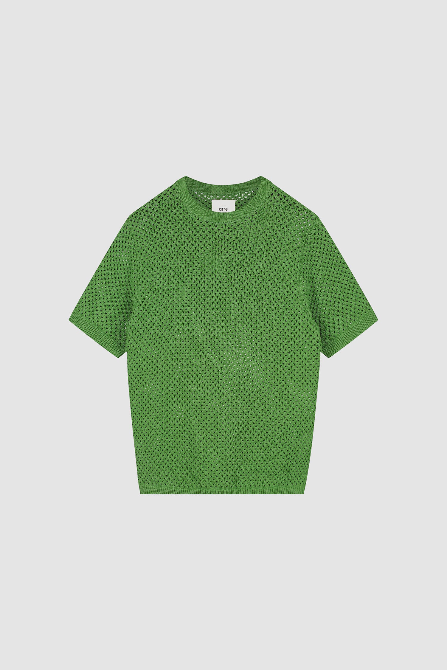 T-shirt au crochet vert, vue de face