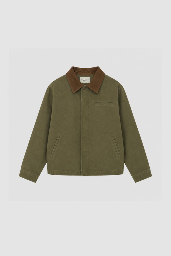 Dusty Artisan Jacket in Green, Front view