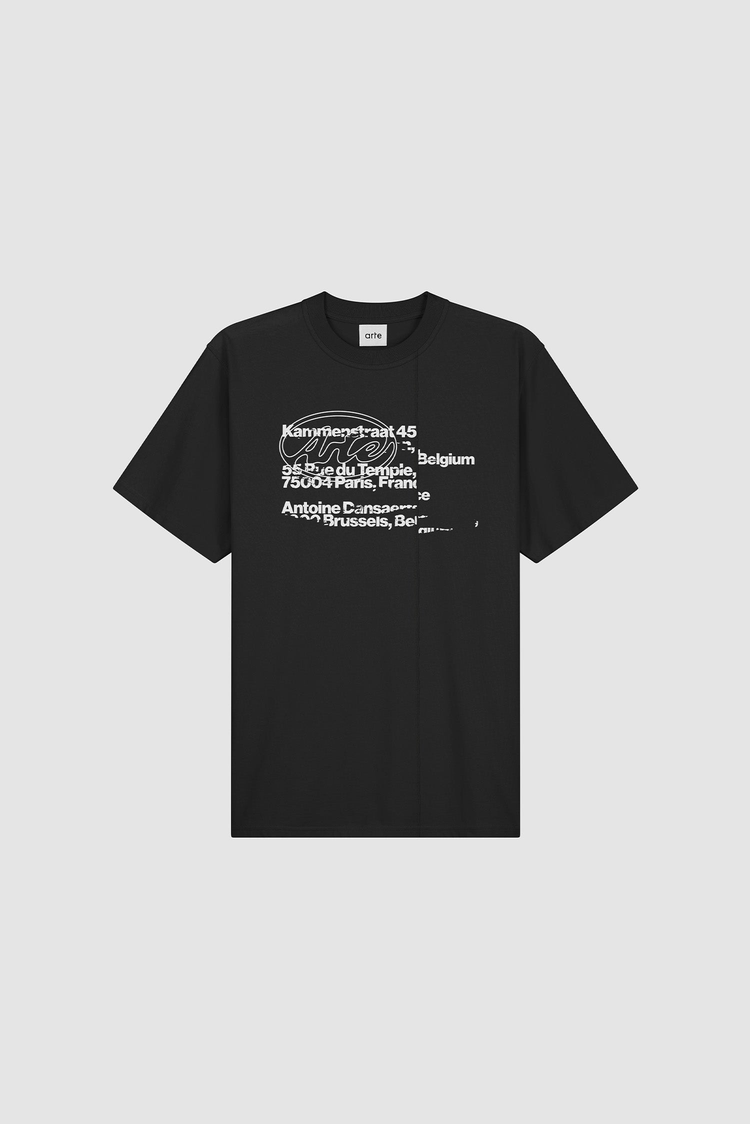 Address T-shirt in Black, front view