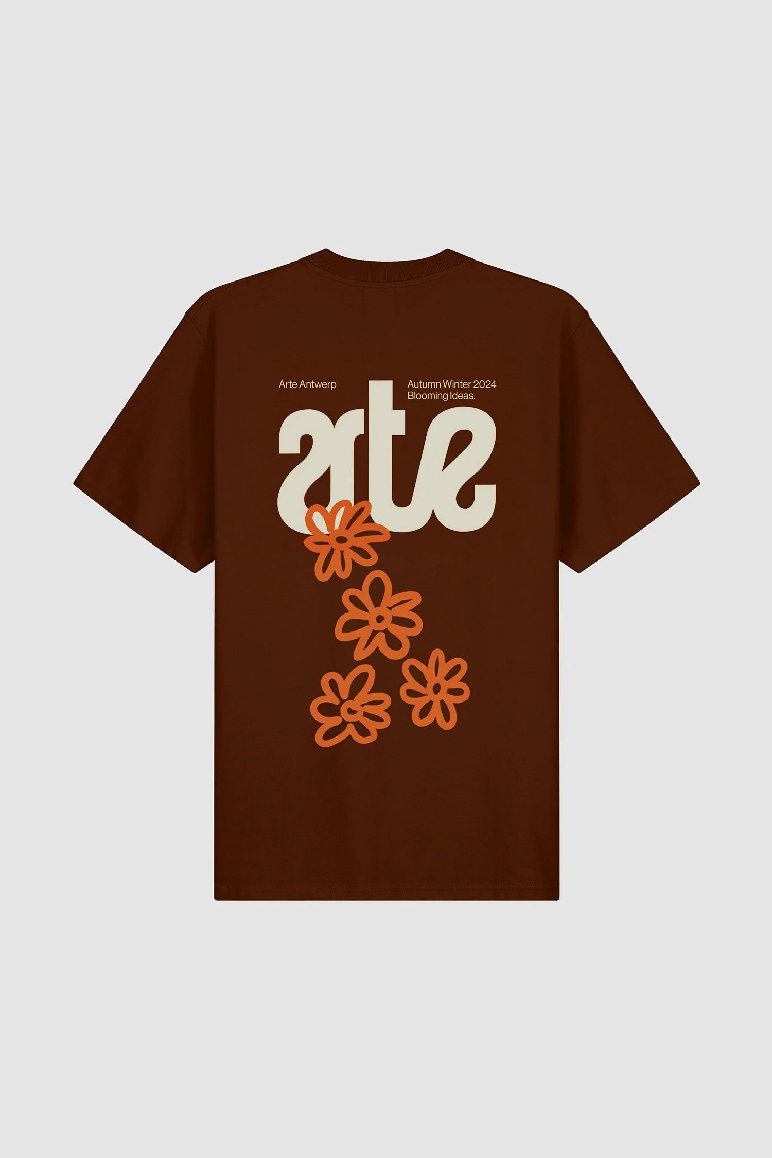 Flowers Back T-shirt - Brown
