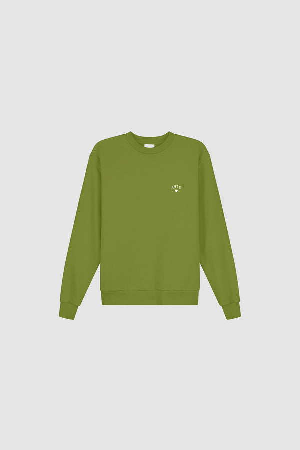 Cor Crewneck in Green, Front view