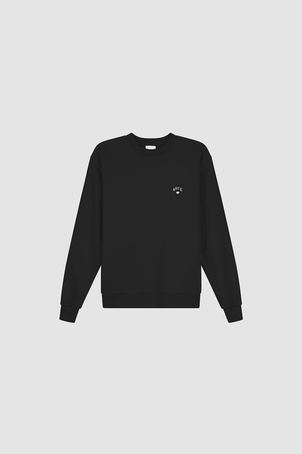 Cor Crewneck in Black, Front view
