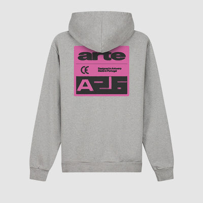 Pink Serial Hoodie - Grey