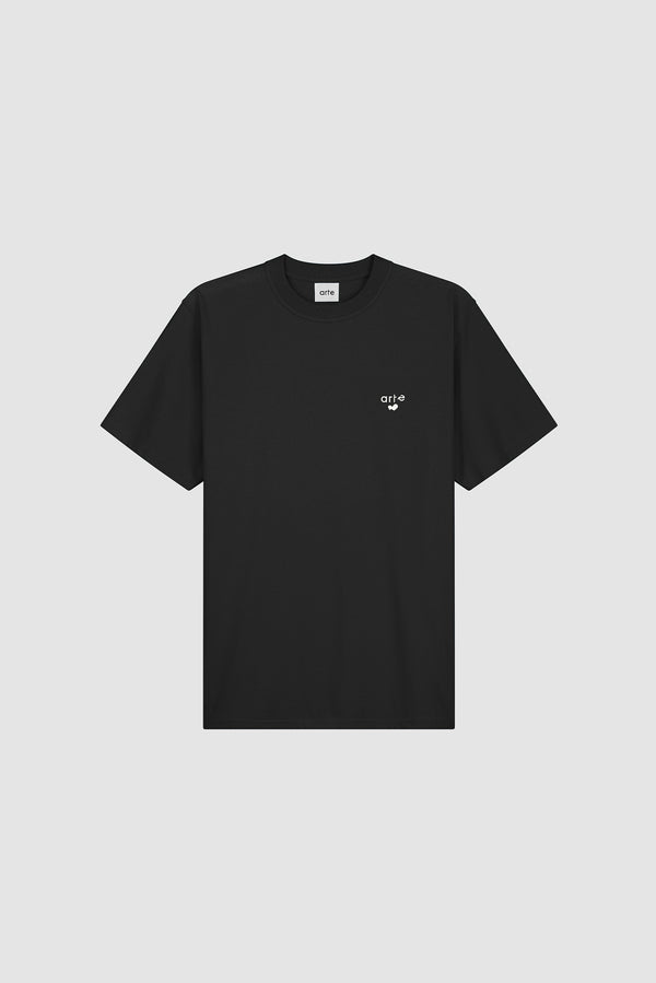 Heart Logo T-shirt in Black, front view