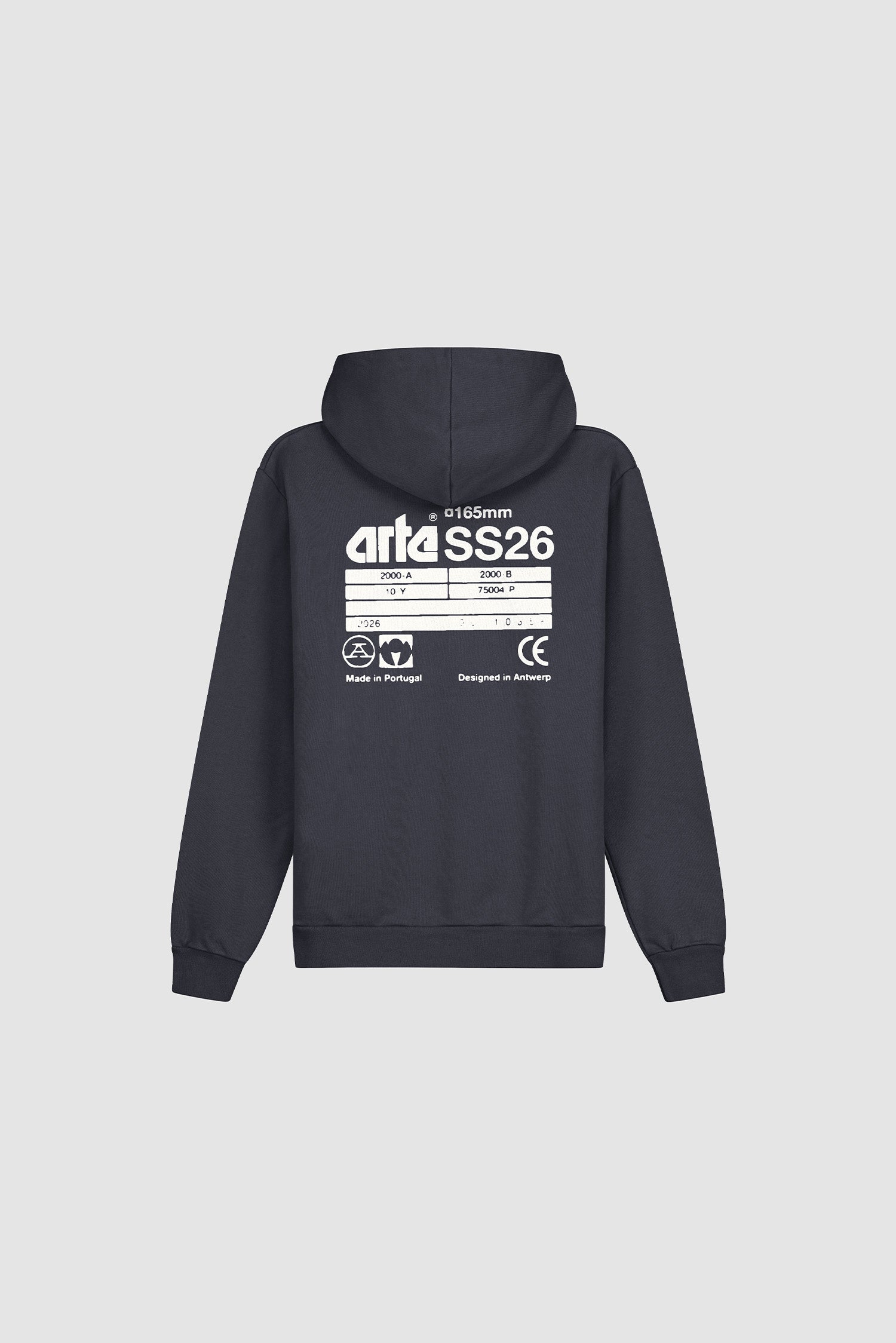 Sweat à capuche SS26 bleu marine, vue arrière