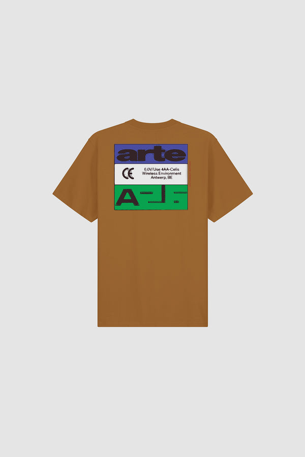 Tricolor Serial T-shirt in Brown, front view
