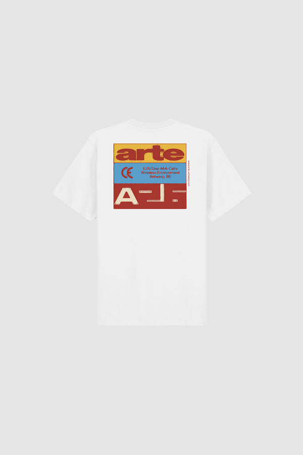 Tricolor Serial T-shirt in White, front view