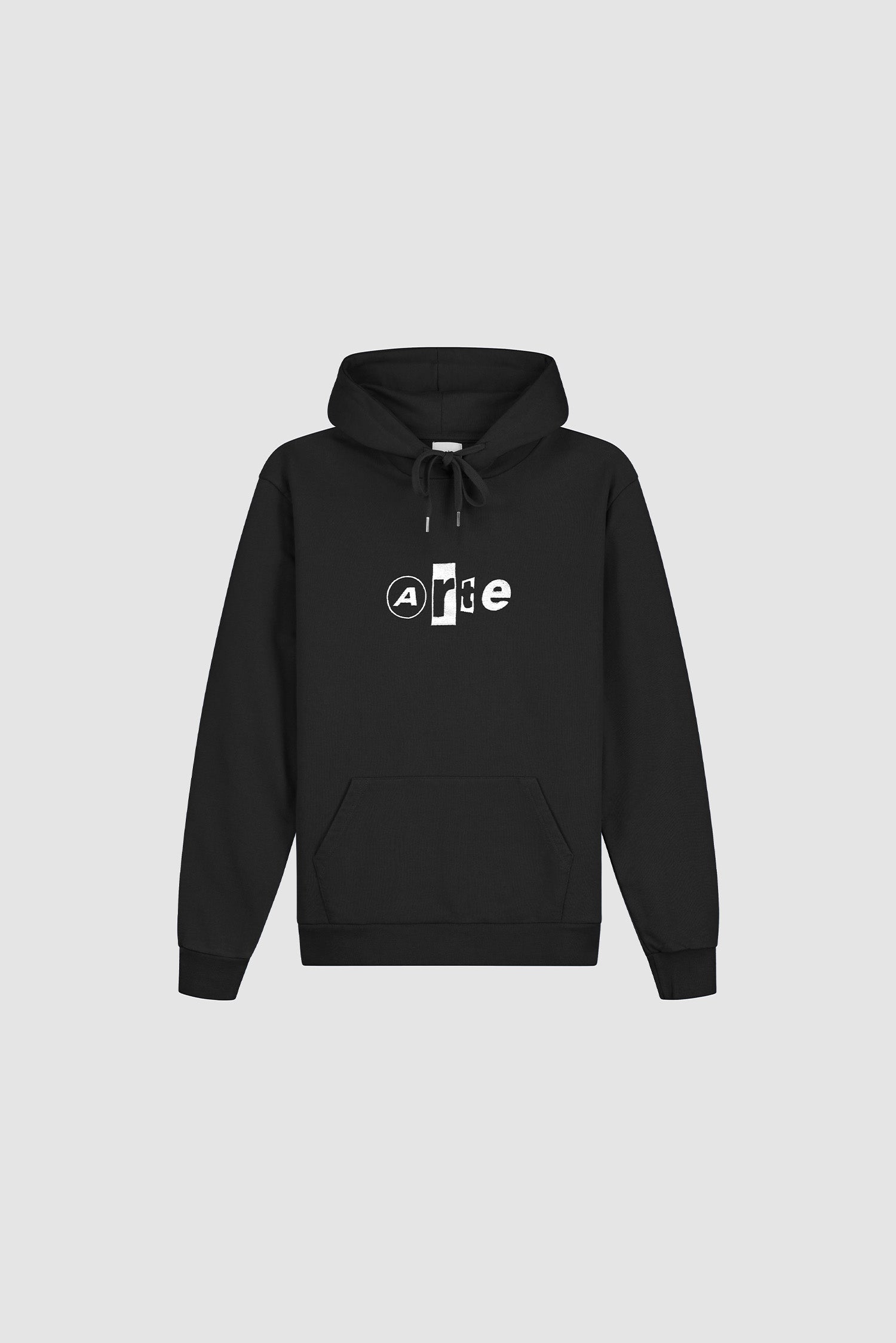 Collage Logo Hoodie in Black, front view