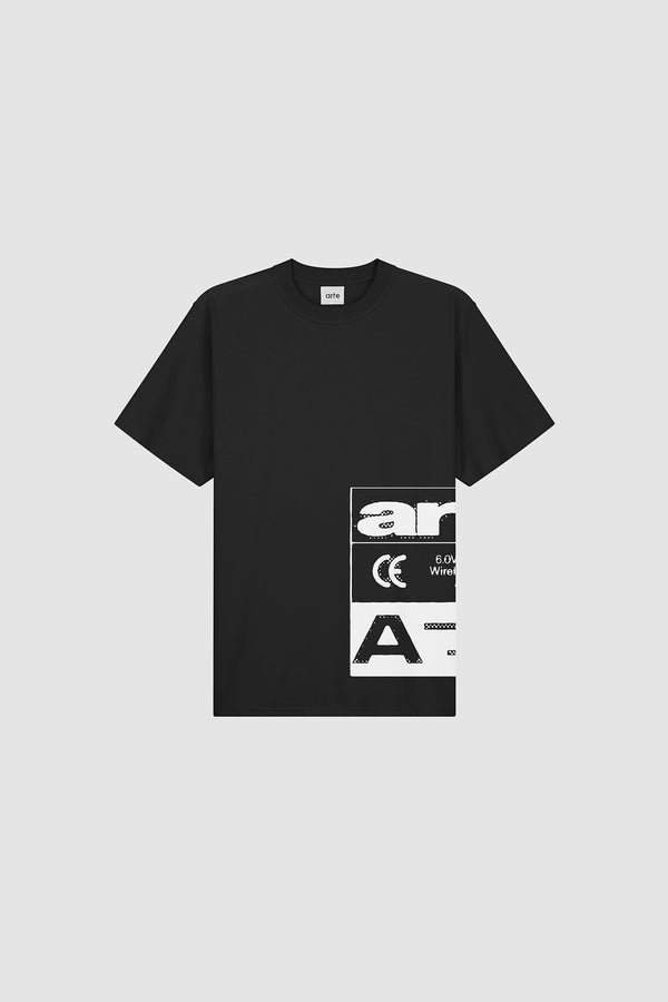 Side Serial T-shirt in Black, front view