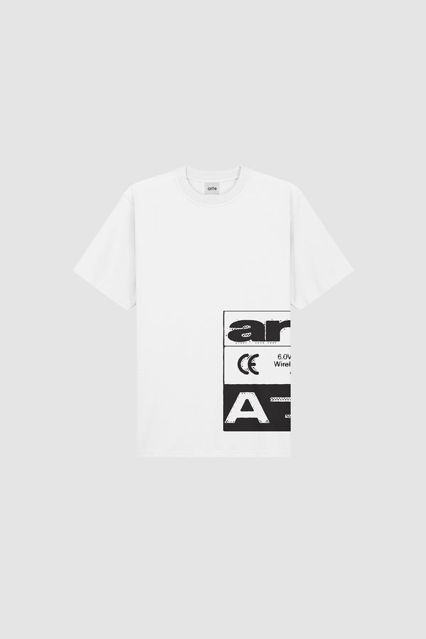 Side Serial T-shirt in White, front view
