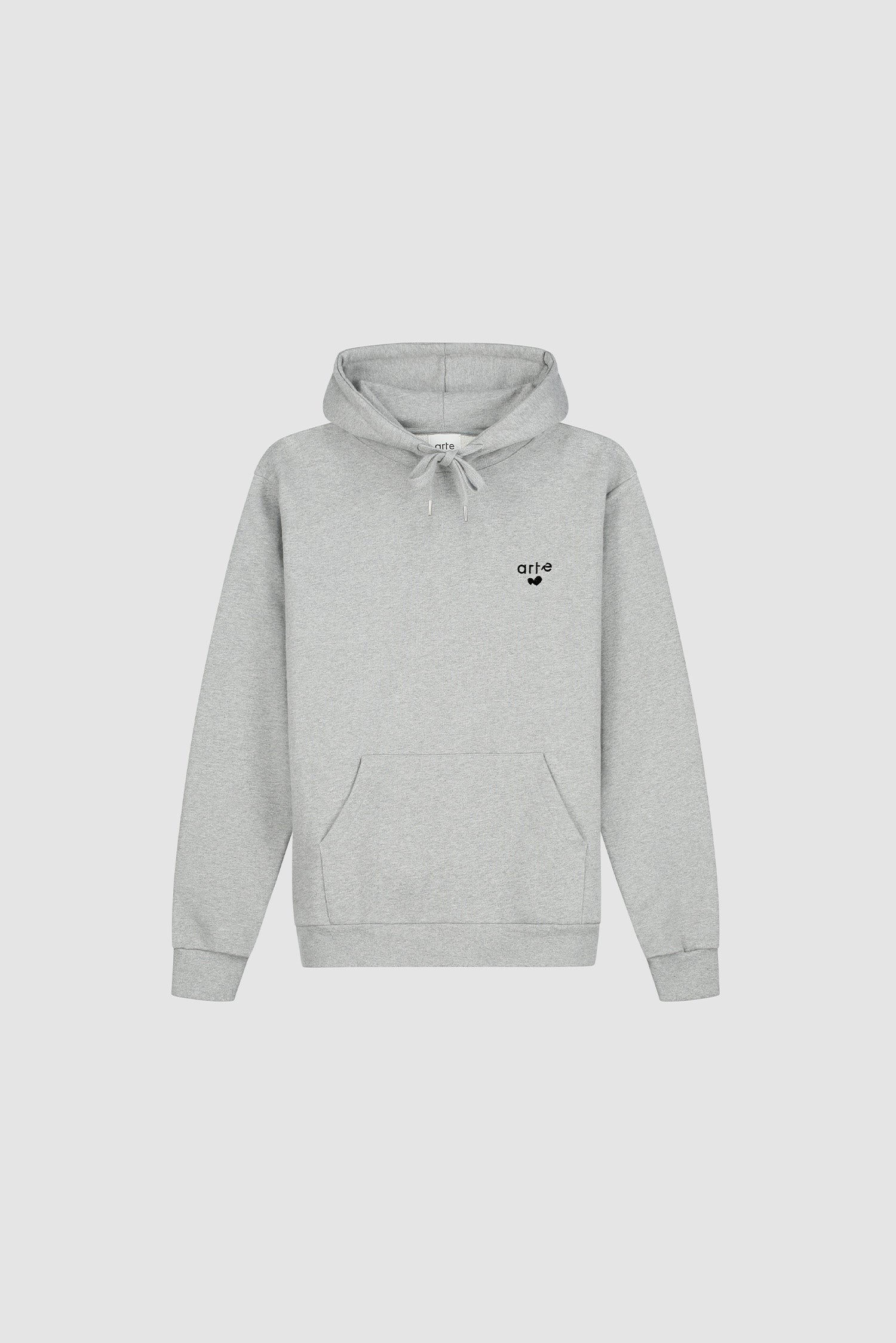 Heart Logo Hoodie in Grey, front view