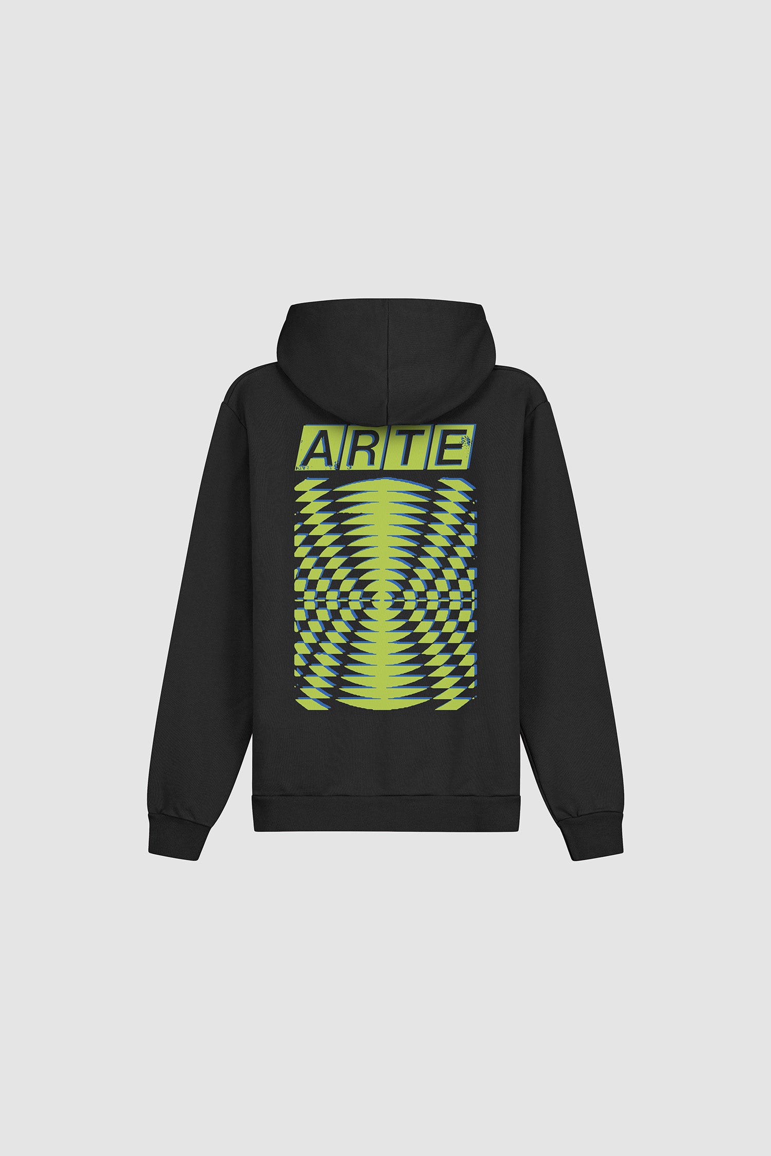 Back Abstract Hoodie in Black, back view