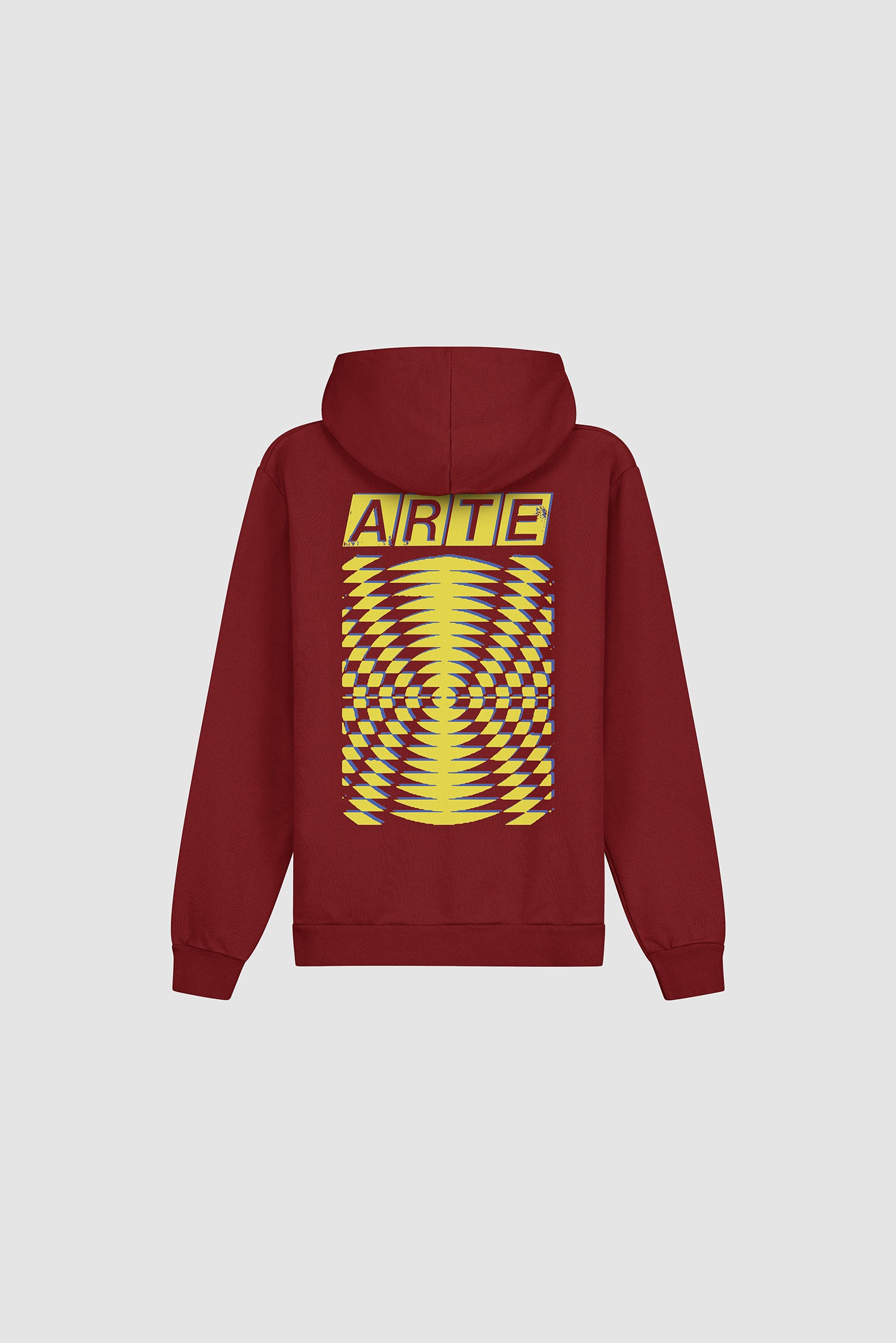 Back Abstract Hoodie in Bordeaux, back view