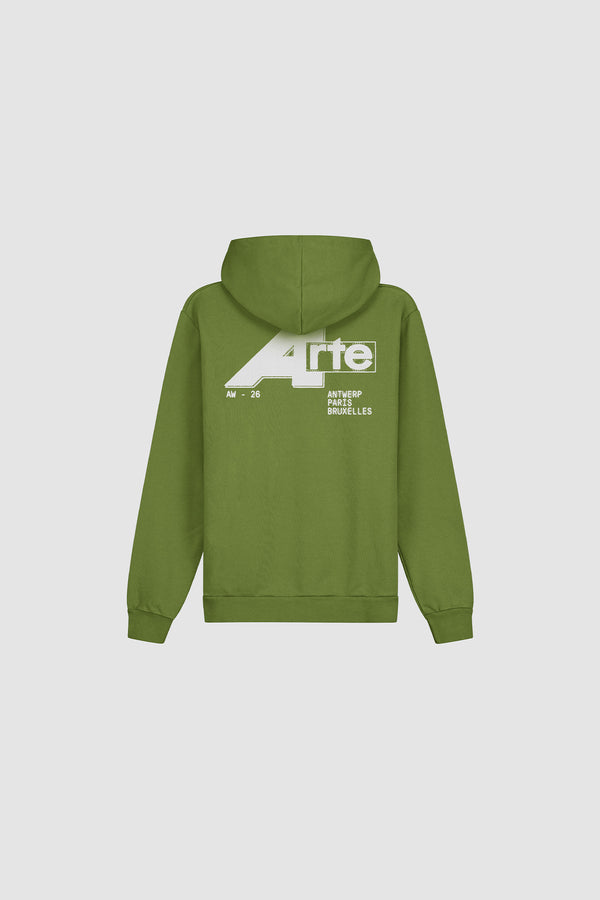City Hoodie in Green, Front view