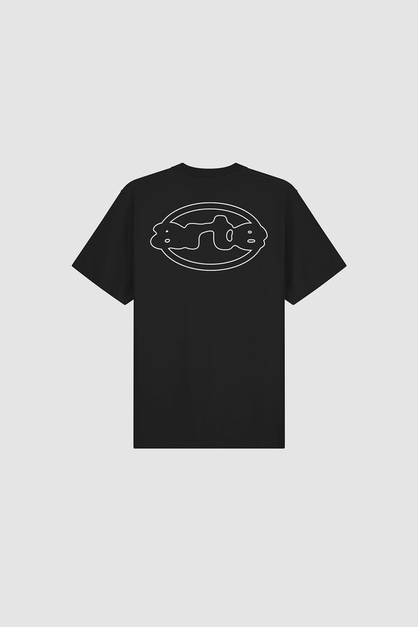Emblem T-shirt in Black, front view