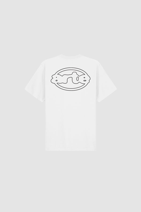 Emblem T-shirt in White, front view