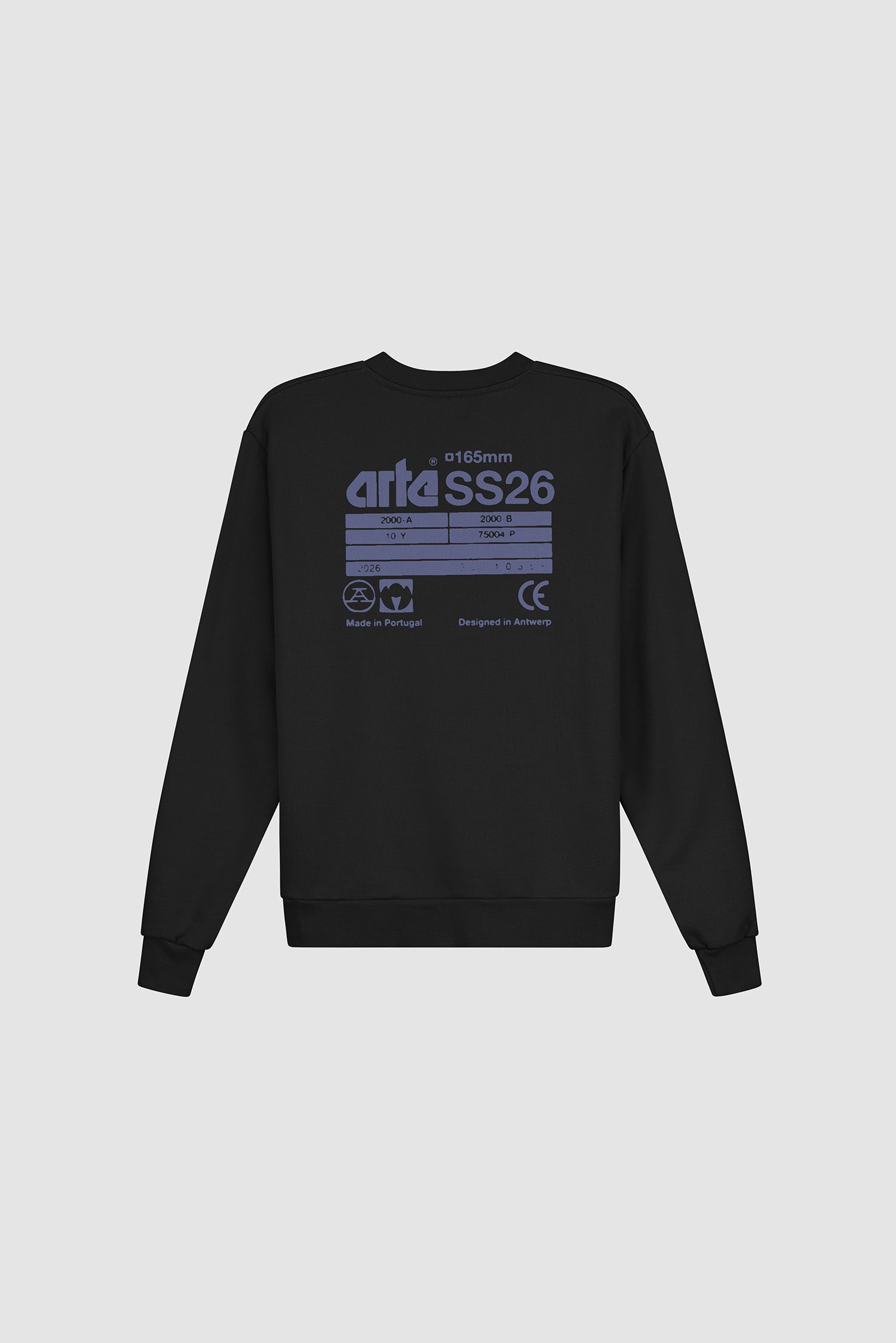 Dos SS26 Crewneck en noir, vue arrière