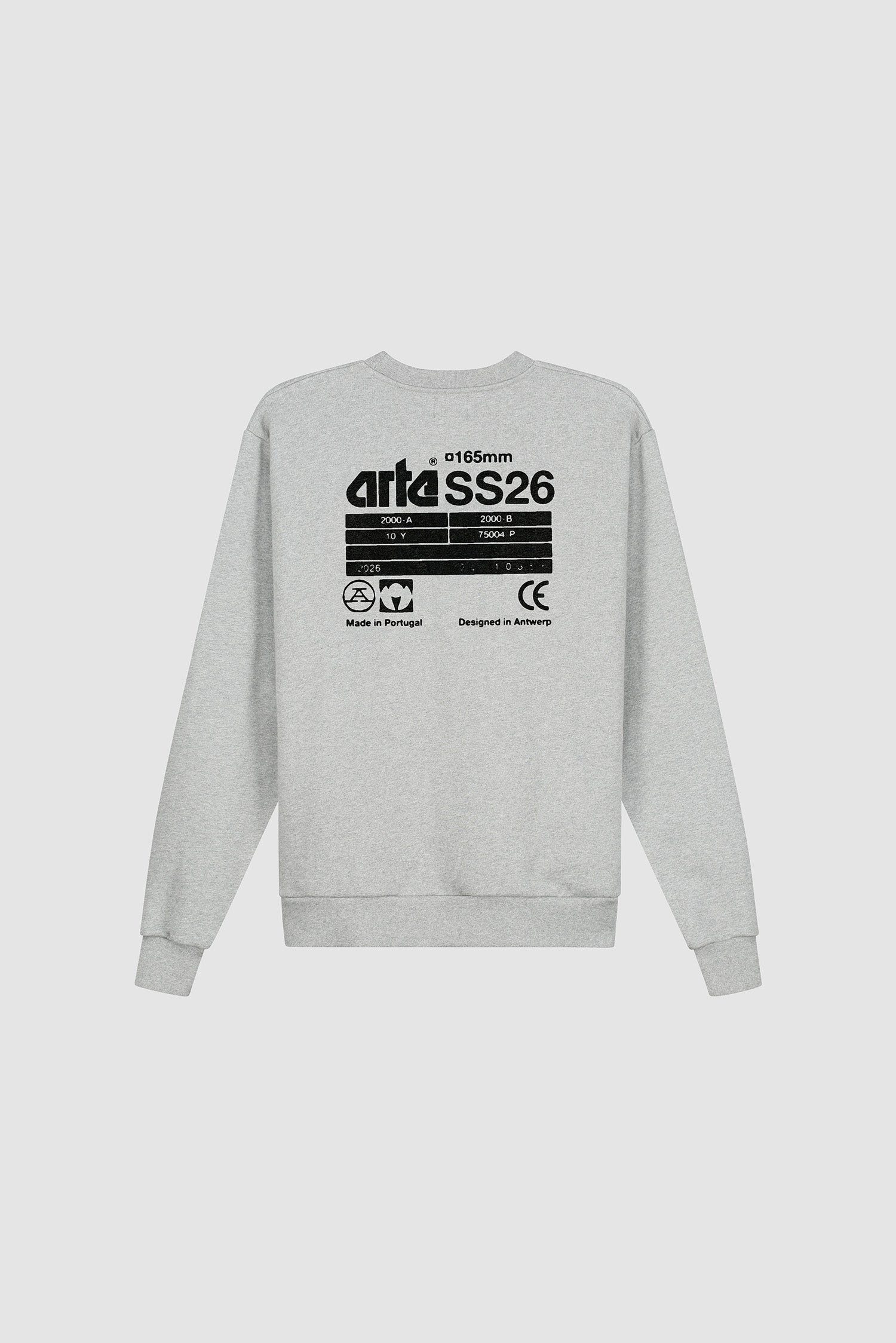 Dos SS26 Crewneck en gris, vue arrière