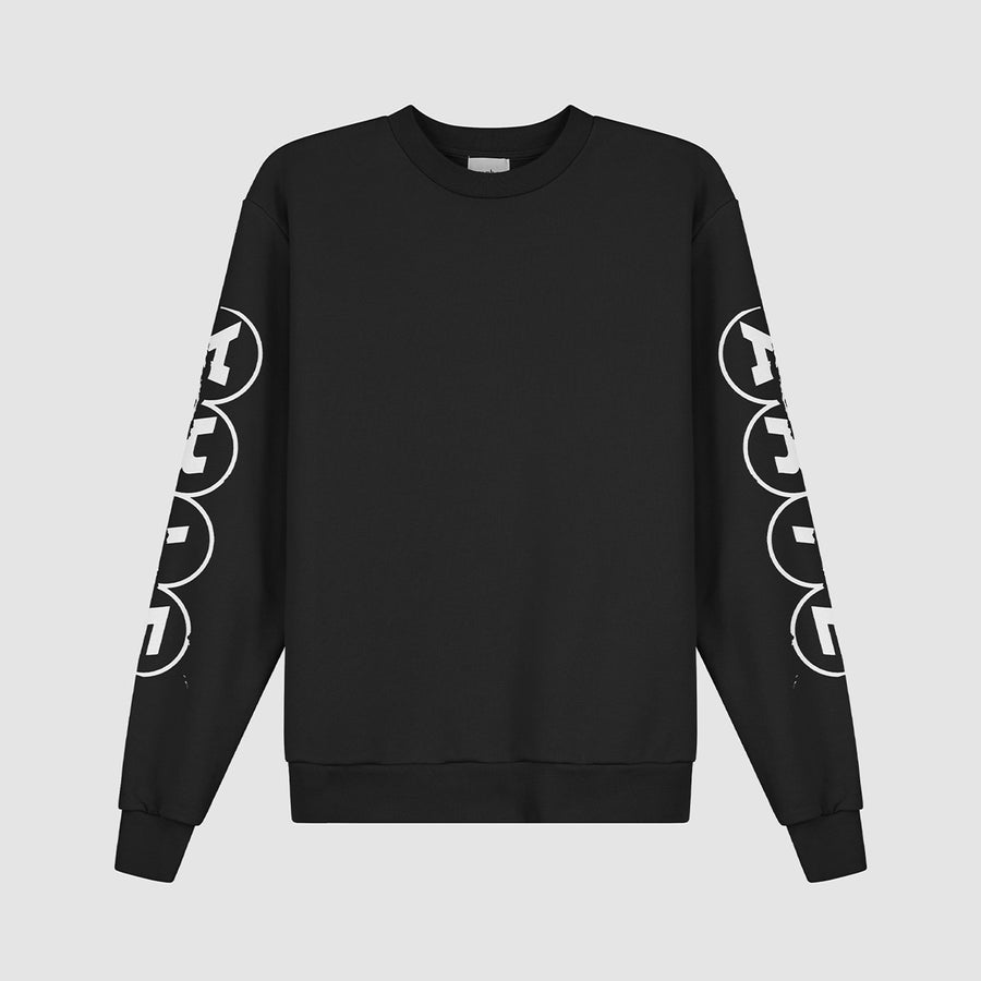 T-shirt à manches courtes et col rond imprimé - Noir