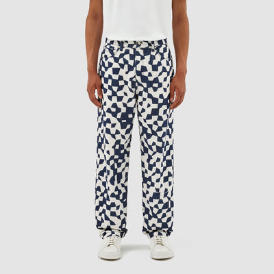 Paul Abstract Pants - Navy/White