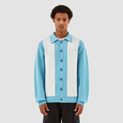 Keler Cardigan à rayures - Bleu clair/crème