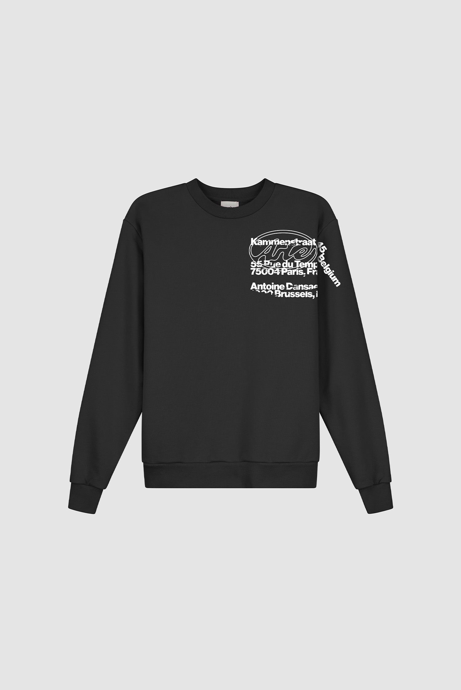 Address Crewneck in Black, front view