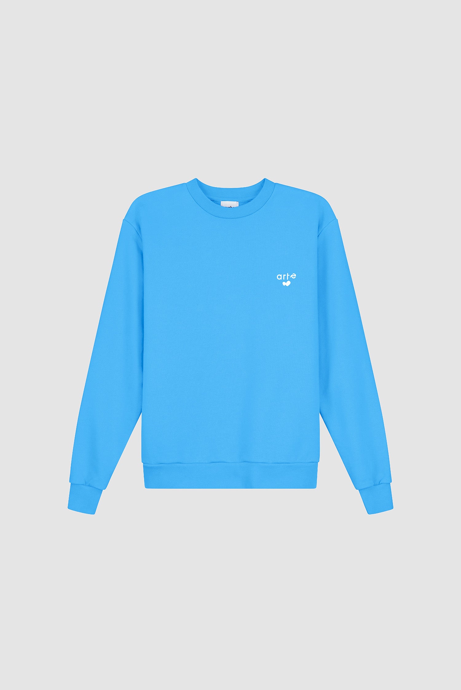 T-shirt à col rond avec logo cœur bleu, vue de face