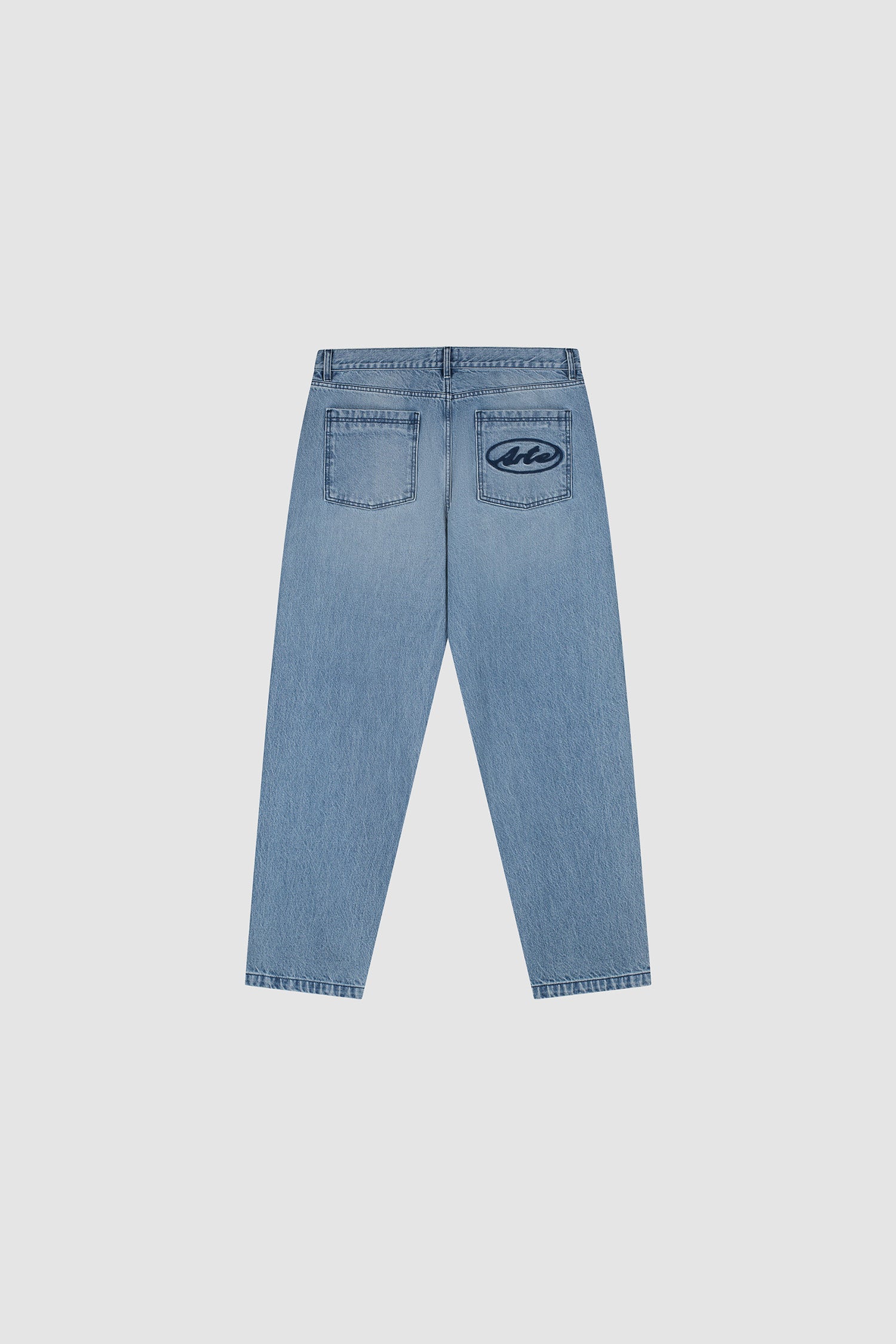 Pantalon à poche avec logo circulaire - Denim Bleach