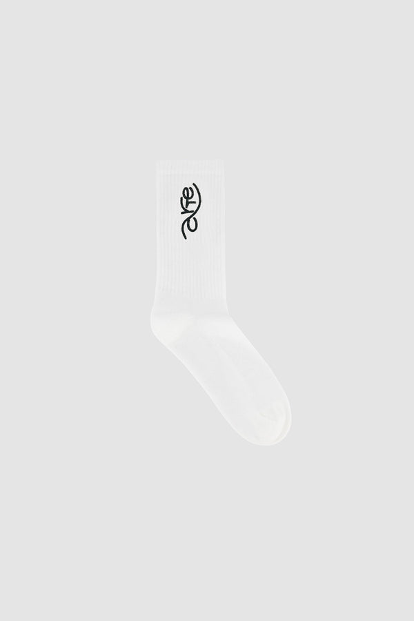 Swirl Uniform Socks in White, Front view