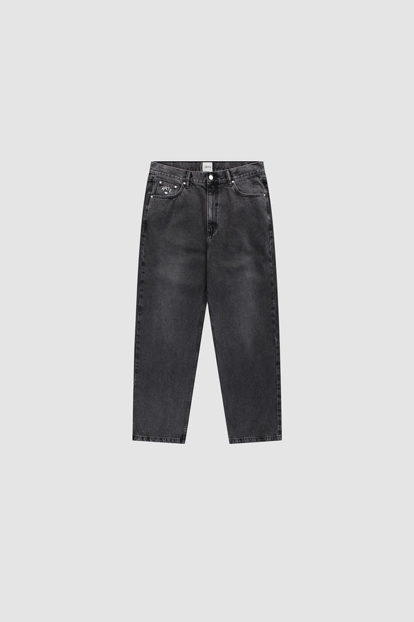 Cor Uniform Denim Pants in Black, Front view